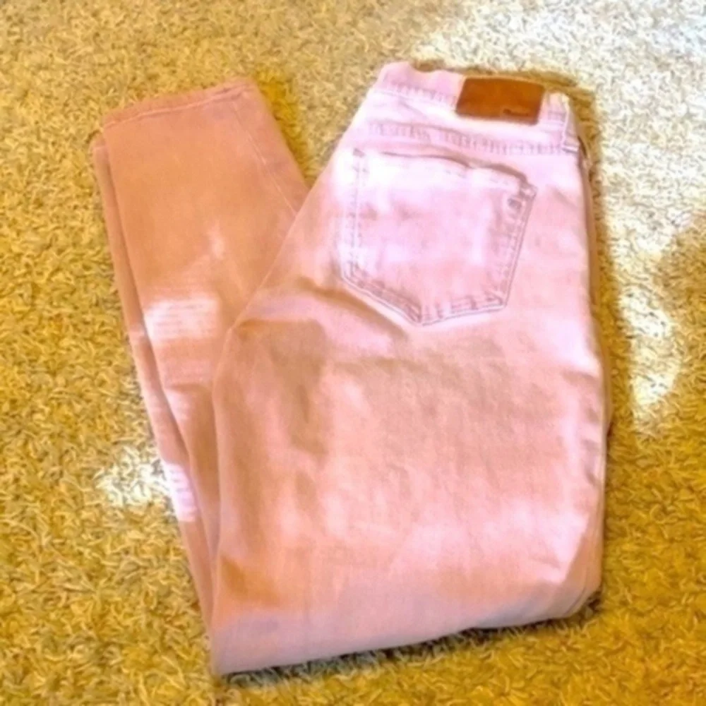 Madewell pink jeans high riser skinny skinny crop - Picture 2 of 9